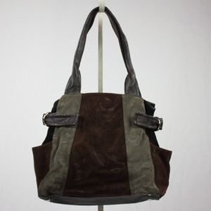 Tignanello suede patchwork bag
